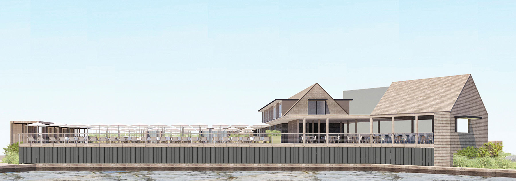 View of the Somers Point Paddle Club from the water.